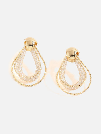 Gold Plated Contemporary Drop Earrings
