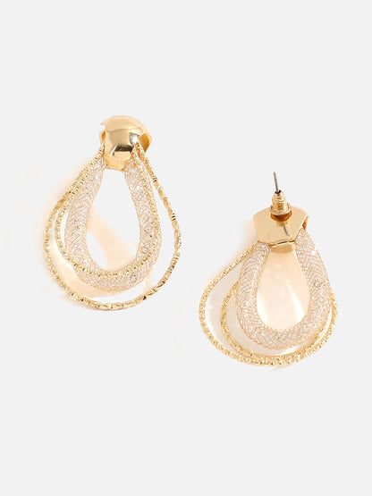 Gold Plated Contemporary Drop Earrings