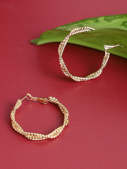 Gold Plated Contemporary Hoop Earrings