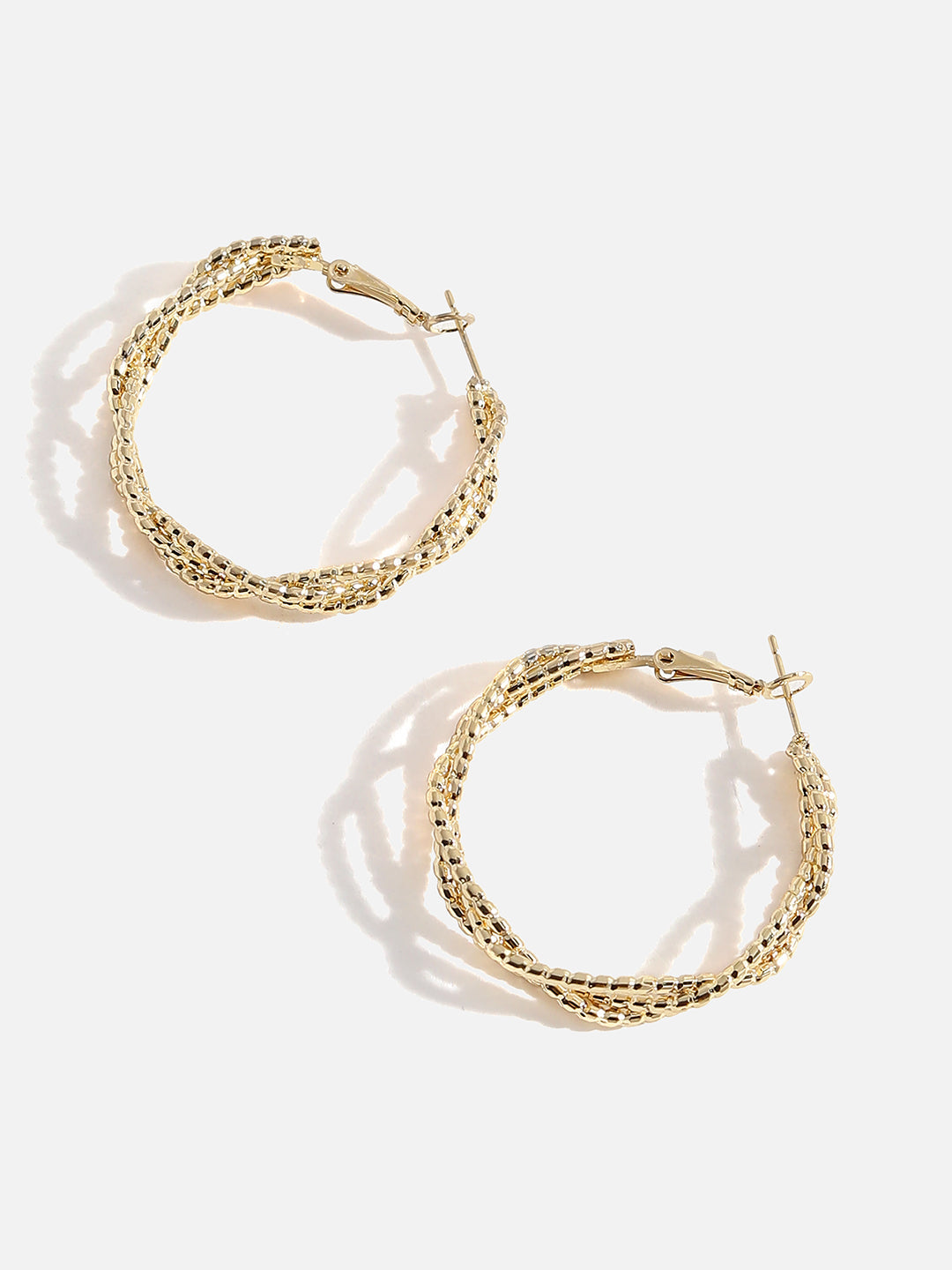 Gold Plated Contemporary Hoop Earrings