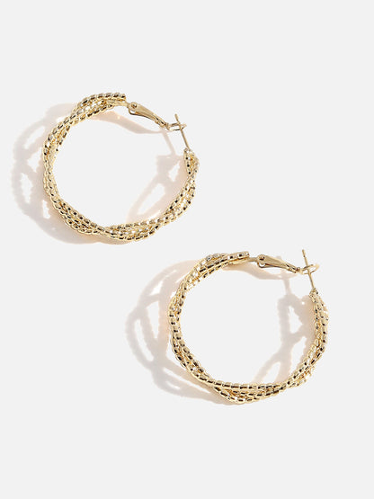 Gold Plated Contemporary Hoop Earrings