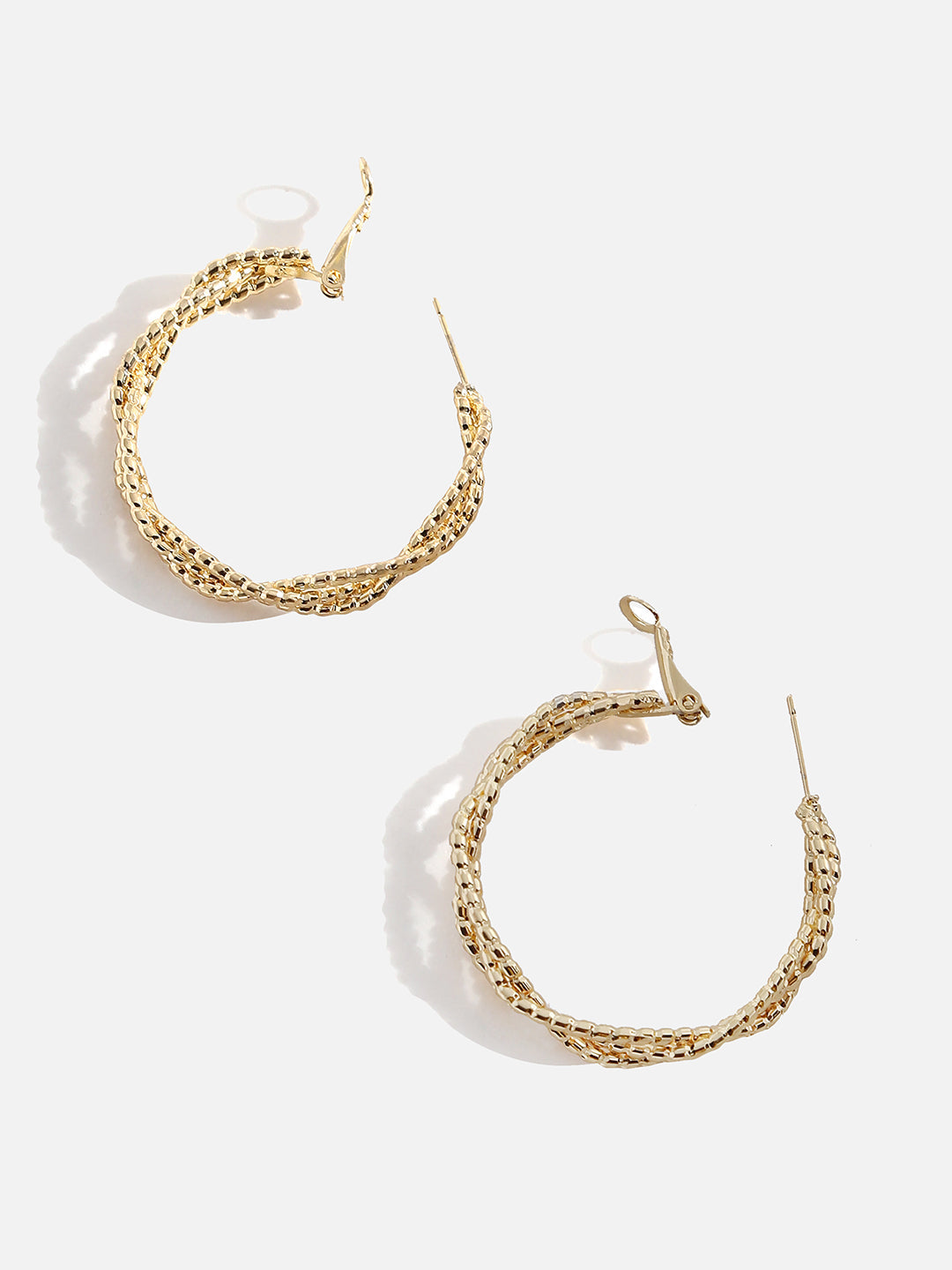 Gold Plated Contemporary Hoop Earrings