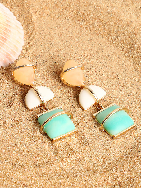 Multi Colour Stone Drop Earrings