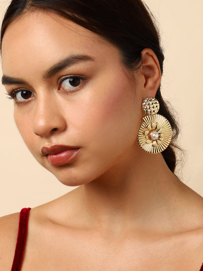 Gold Plated Contemporary Drop Earrings