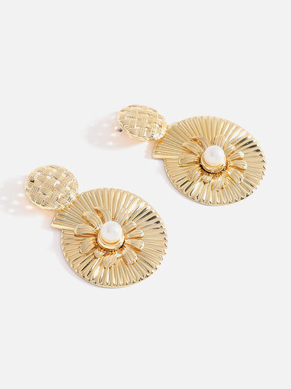 Gold Plated Contemporary Drop Earrings