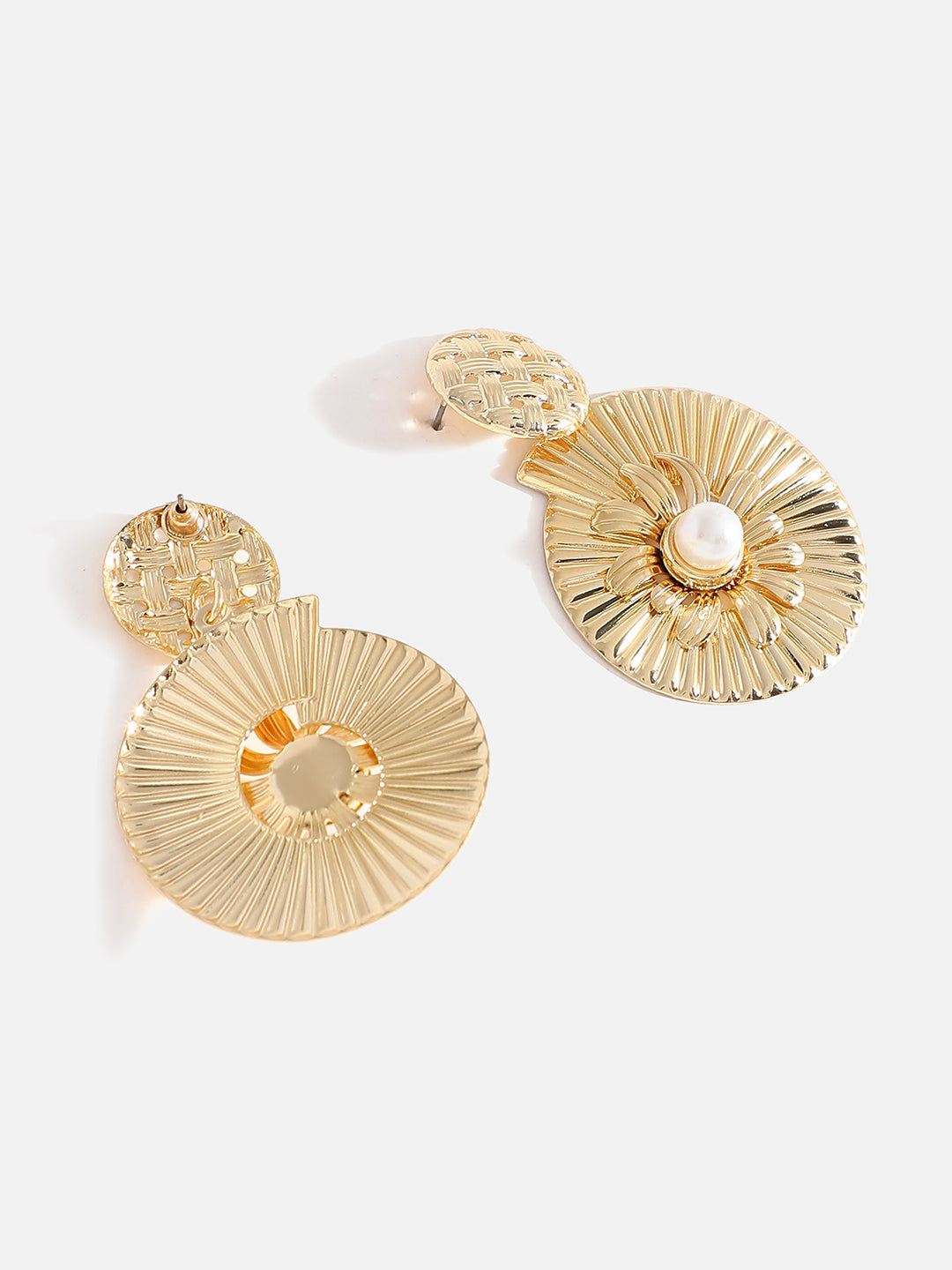 Gold Plated Contemporary Drop Earrings