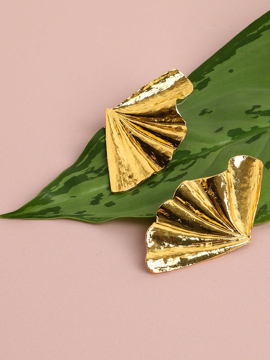 Gold Plated Contemporary Stud Earrings