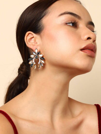 Multi Colour Stones Stud Earrings