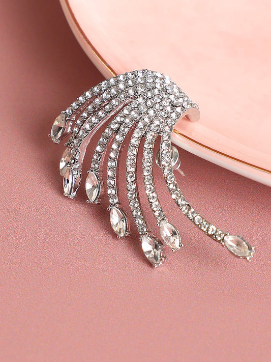 Silver Plated Rhinestones Ear Cuff