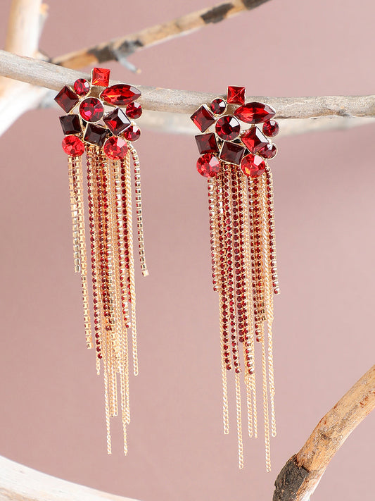 Multi Colour Gold Plated Dangler Earrings