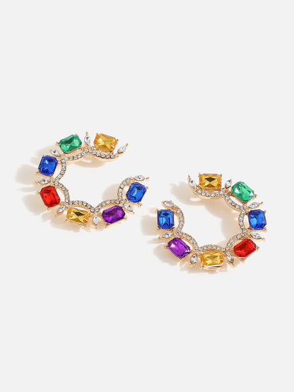 Multi Colour Stones Stud Earrings