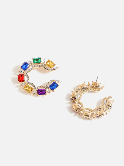 Multi Colour Stones Stud Earrings