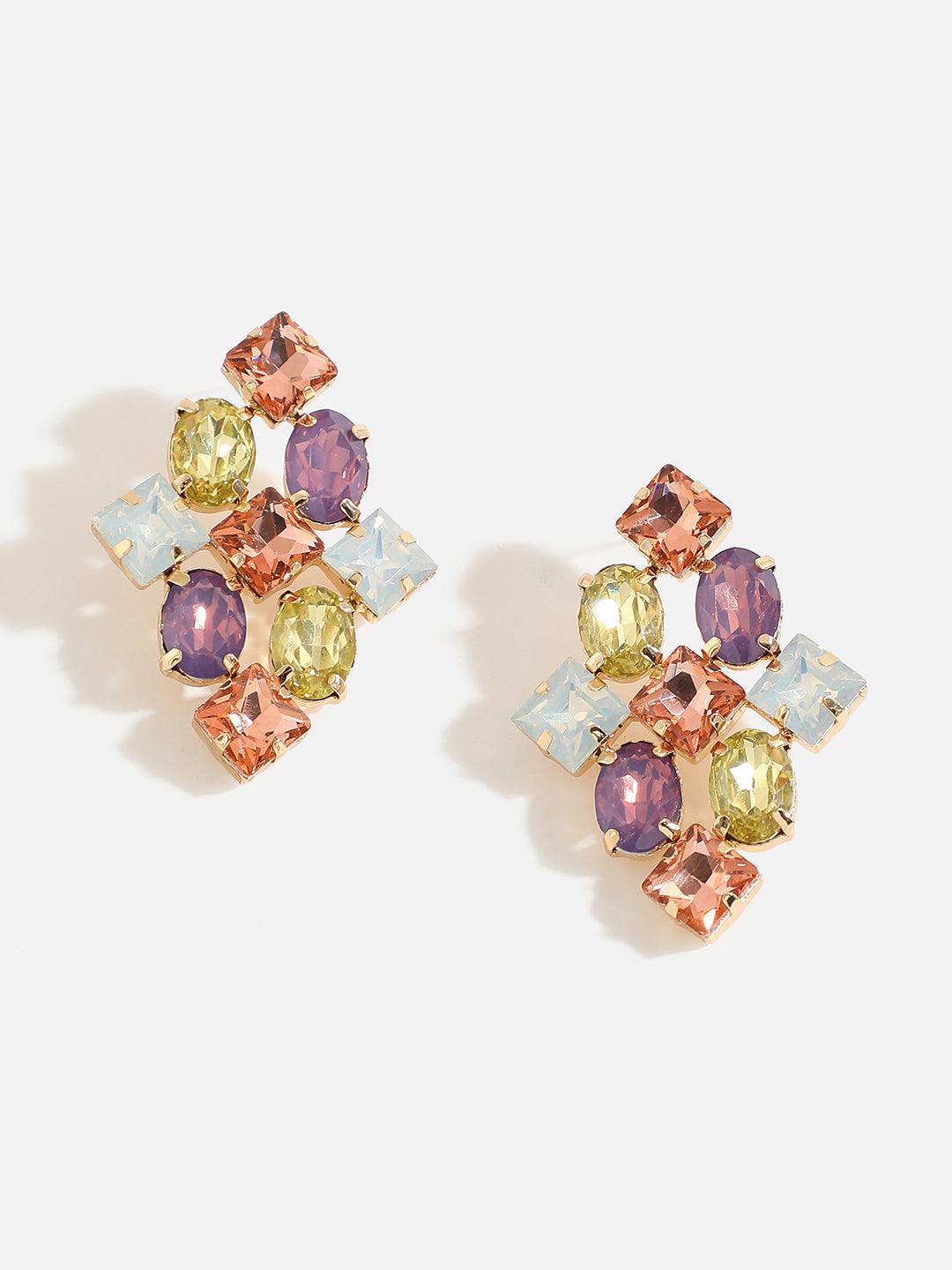 Multi Colour Stones Stud Earrings