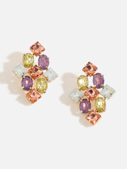 Multi Colour Stones Stud Earrings