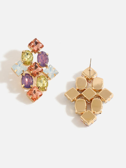 Multi Colour Stones Stud Earrings