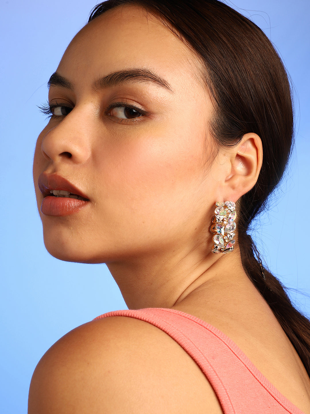 Gold Plated Designer Hoop Earrings