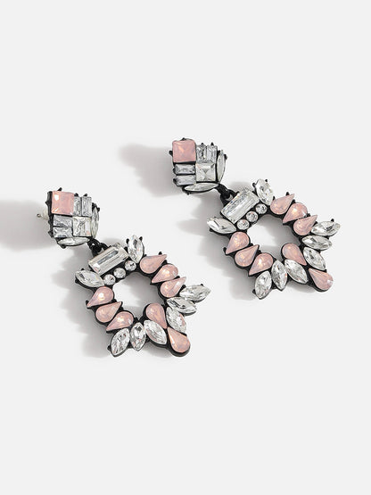 Multi Colour Black Finish Drop Earrings