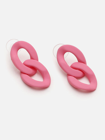 SOHI PINK LINK EARRINGS