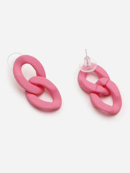 SOHI PINK LINK EARRINGS