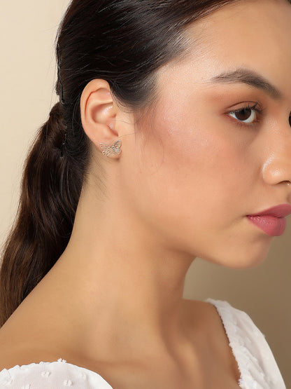 SOHI PINK AND GOLD PACK OF 6 HOOP & STUD EARRINGS