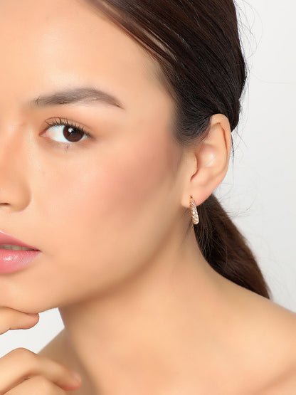 SOHI PINK AND GOLD PACK OF 6 HOOP & STUD EARRINGS