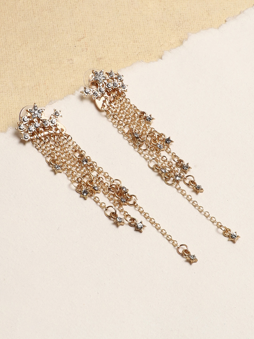 SOHI GOLD STONES DROP EARRINGS