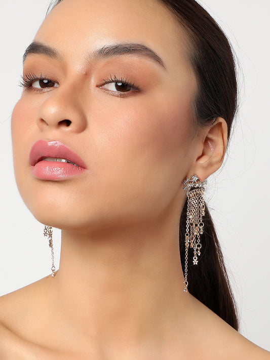 SOHI GOLD STONES DROP EARRINGS
