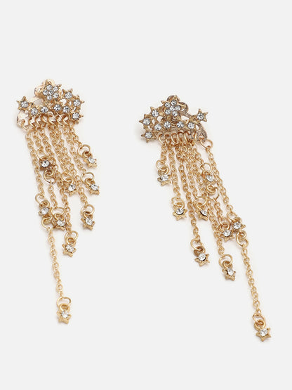 SOHI GOLD STONES DROP EARRINGS
