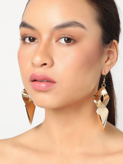 SOHI GOLD PLATED CONTEMPORARY EARRINGS