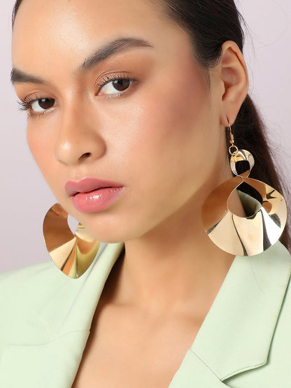 SOHI GOLD PLATED CONTEMPORARY EARRINGS