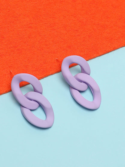 SOHI LILAC LINK EARRINGS