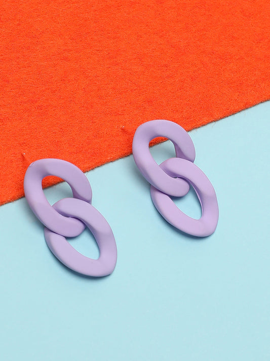 SOHI LILAC LINK EARRINGS