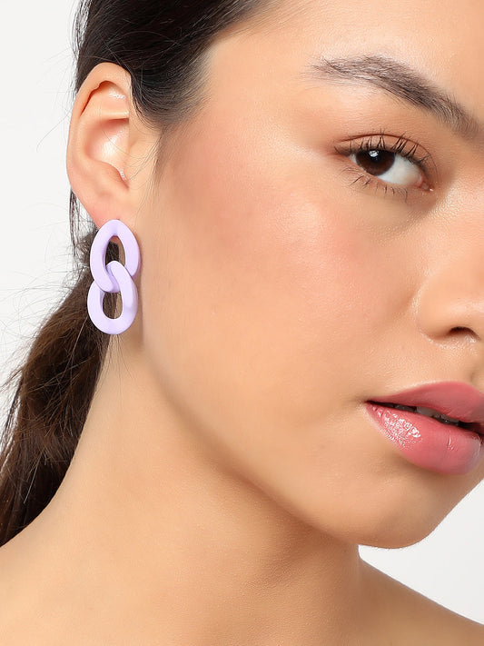 SOHI LILAC LINK EARRINGS