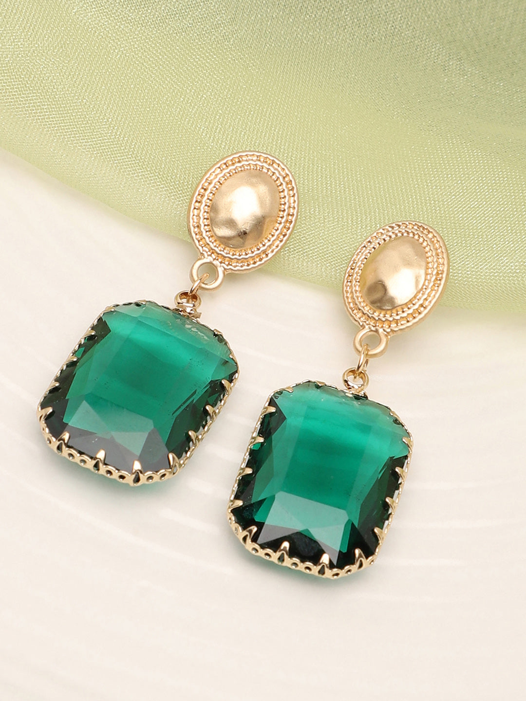 Gold Plated Party Designer Stone Drop Earring For Women