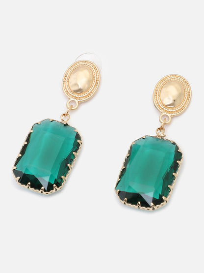 Gold Plated Party Designer Stone Drop Earring For Women