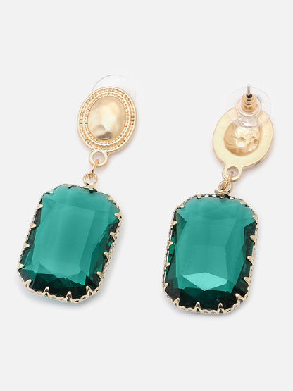Gold Plated Party Designer Stone Drop Earring For Women