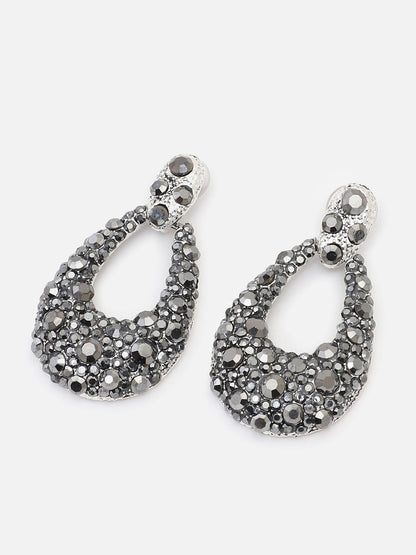Silver Plated Party Designer Stone Drop Earring For Women