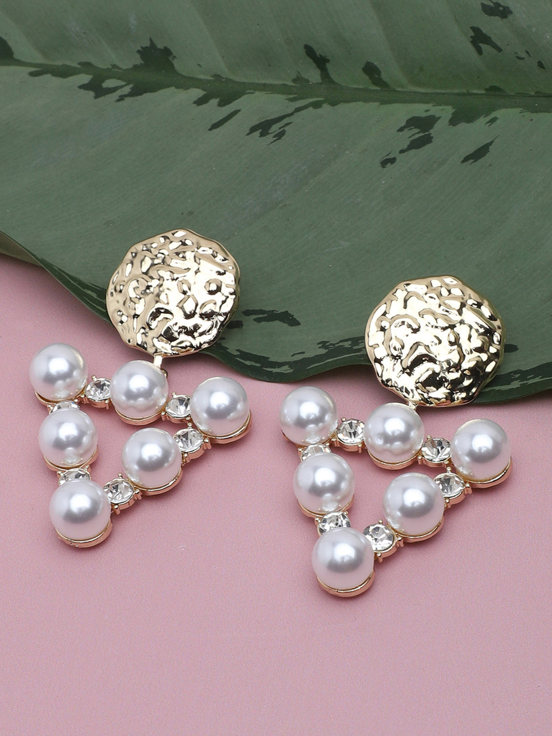 Gold Plated Party Pearls Drop Earring For Women