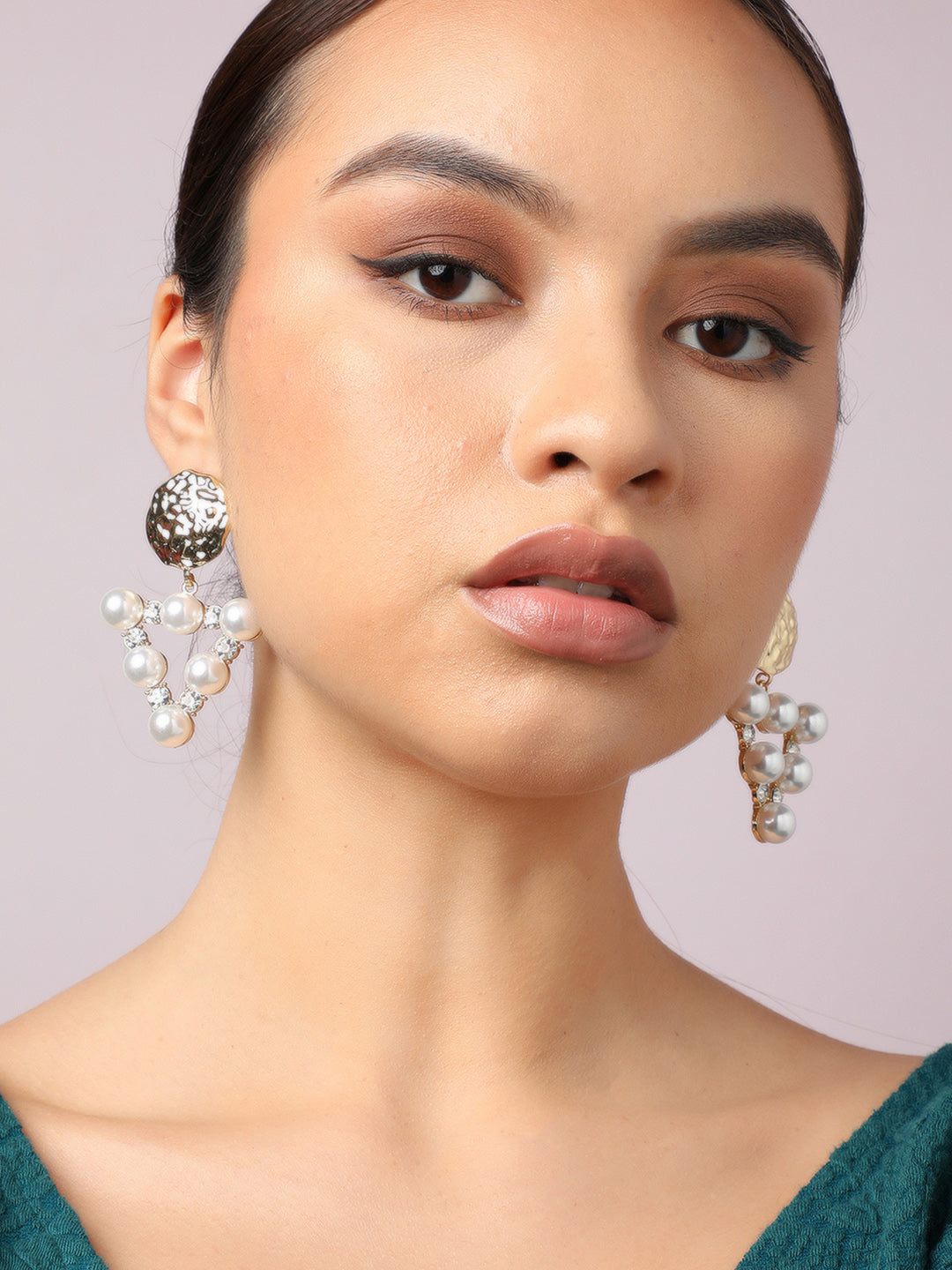 Gold Plated Party Pearls Drop Earring For Women