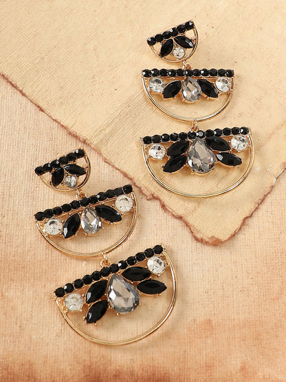 Gold Plated Party Designer Stone Drop Earring For Women