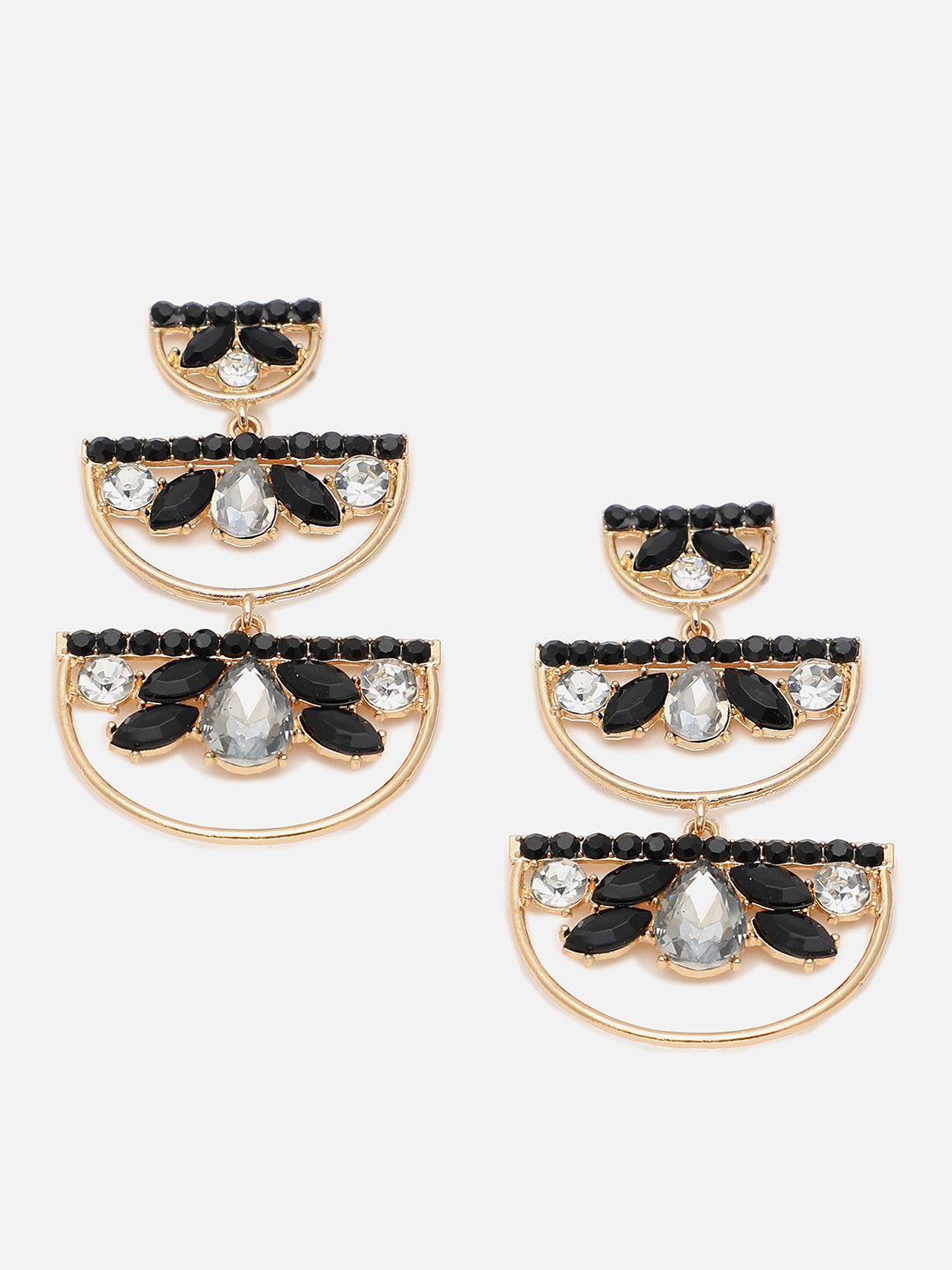 Gold Plated Party Designer Stone Drop Earring For Women