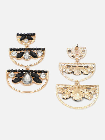Gold Plated Party Designer Stone Drop Earring For Women