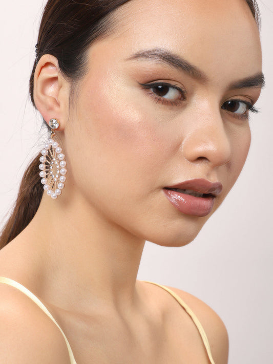 Gold Plated Party Designer Stone Drop Earring For Women
