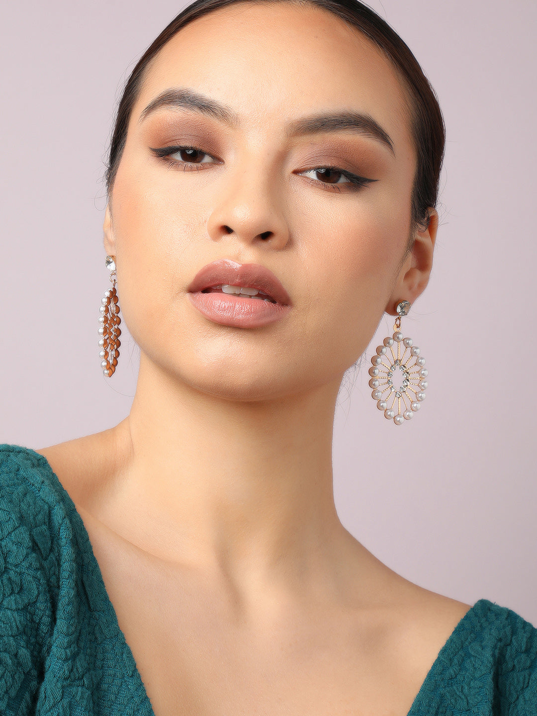 Gold Plated Party Designer Stone Drop Earring For Women