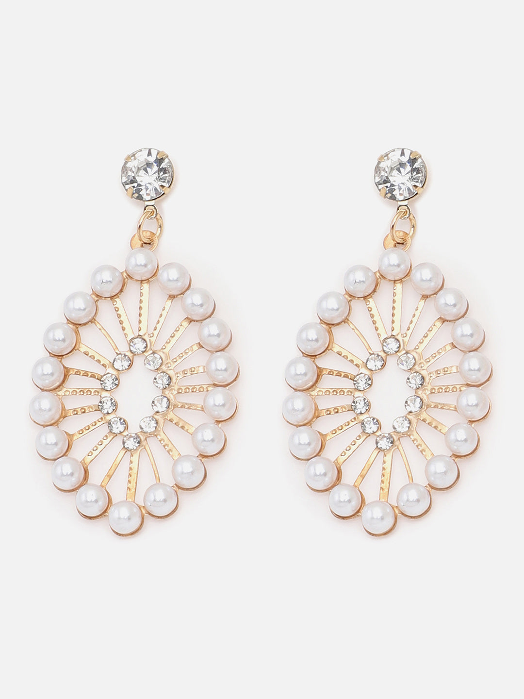 Gold Plated Party Designer Stone Drop Earring For Women