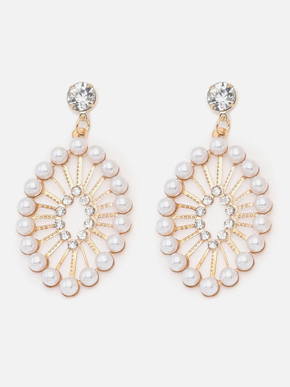 Gold Plated Party Designer Stone Drop Earring For Women