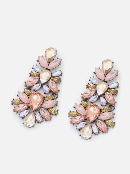 Gold Plated Party Designer Stone Drop Earring For Women