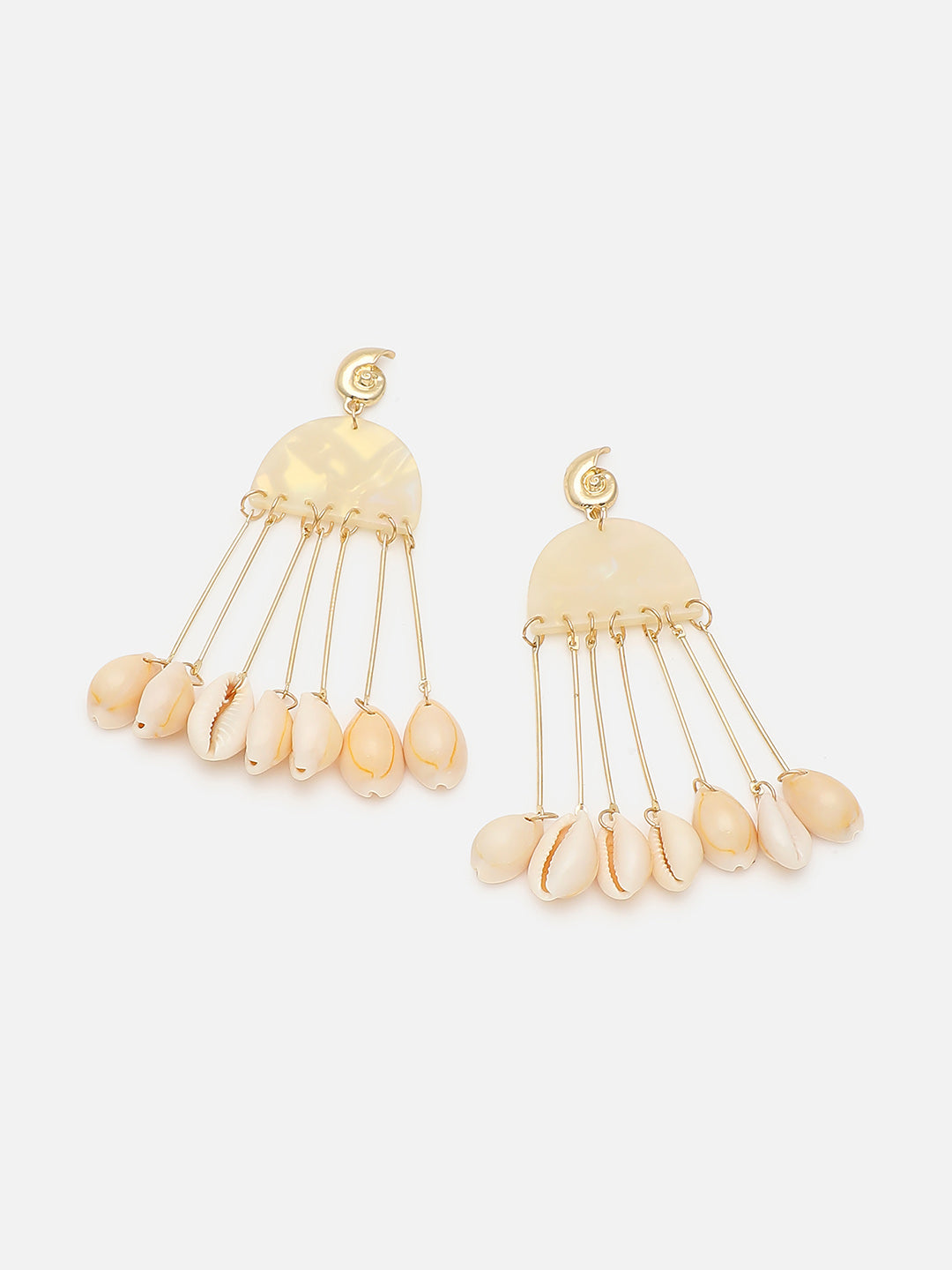 Gold Plated Party Shell Drop Earring For Women