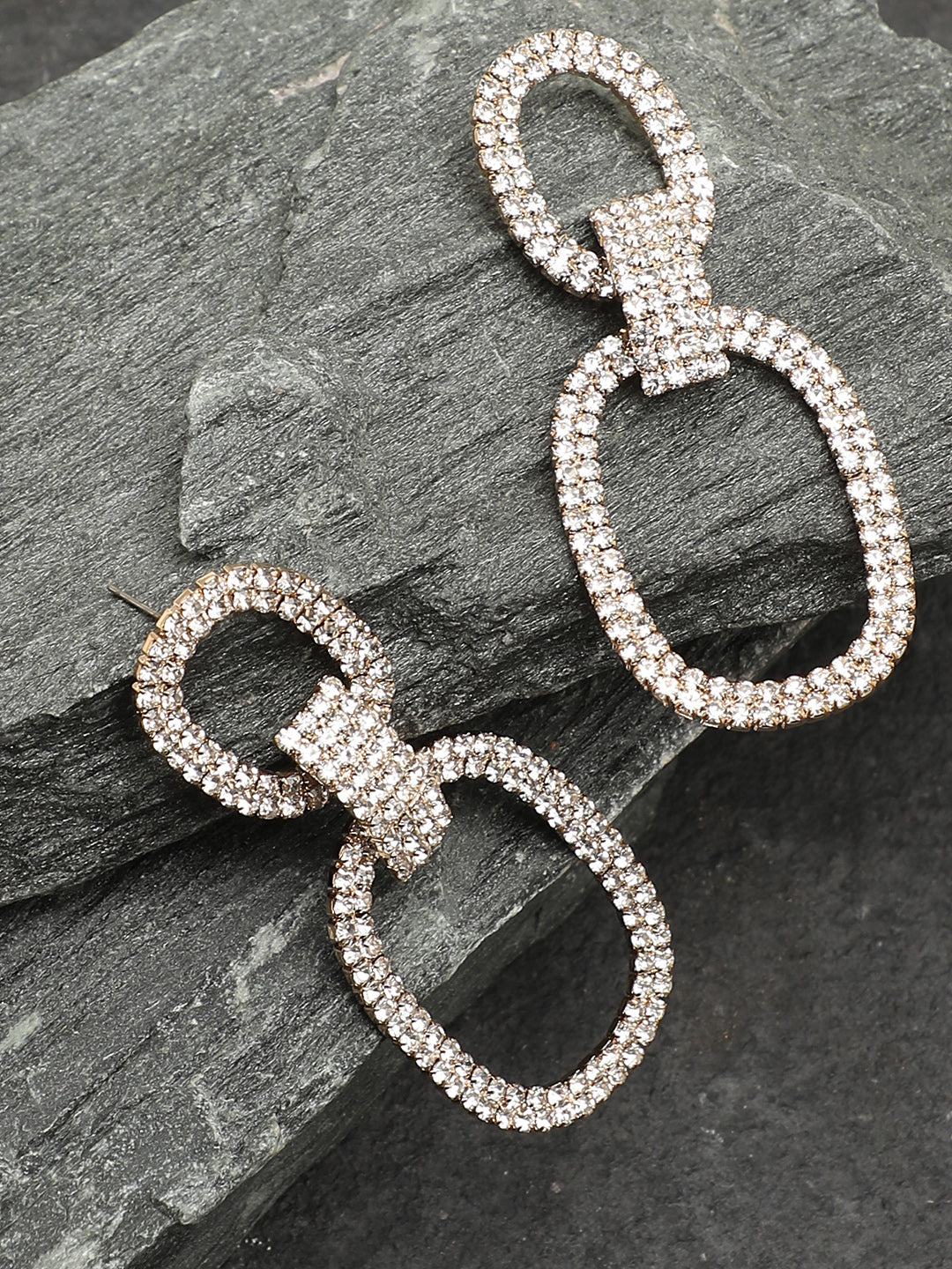Gold Plated Party Designer Stone Drop Earring For Women