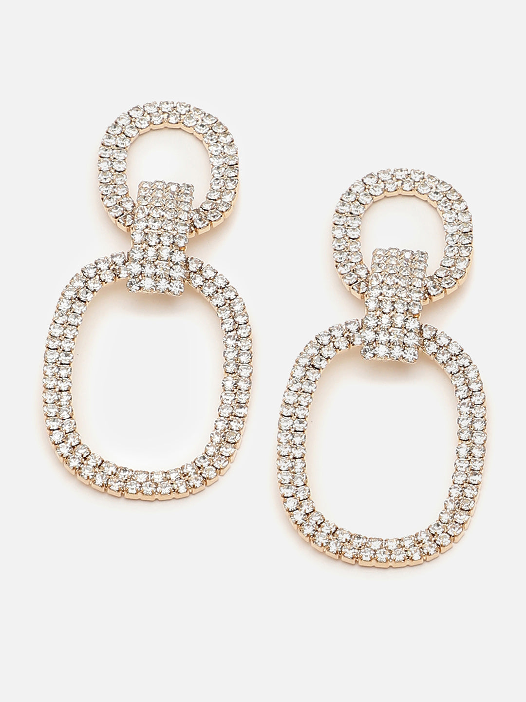 Gold Plated Party Designer Stone Drop Earring For Women
